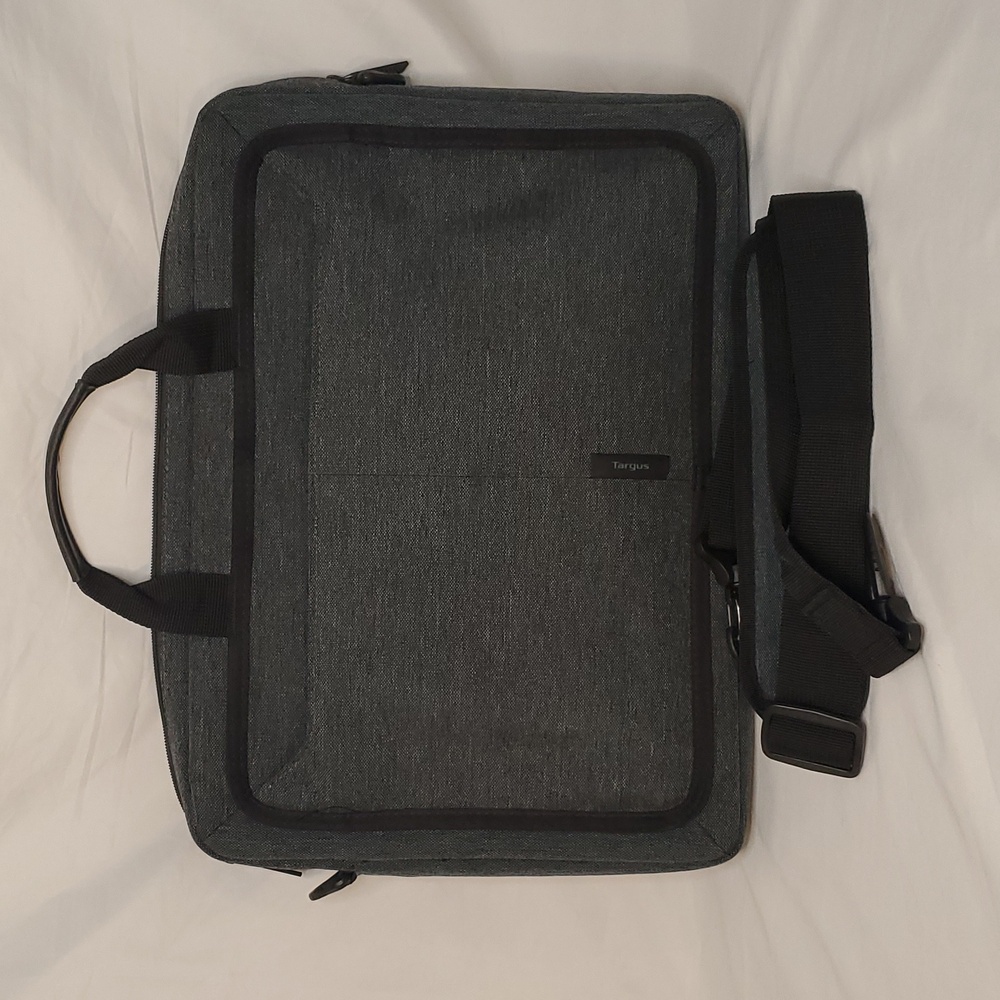 Targus Laptop Bag Tweed Gray Shoulder Strap Like New 16"